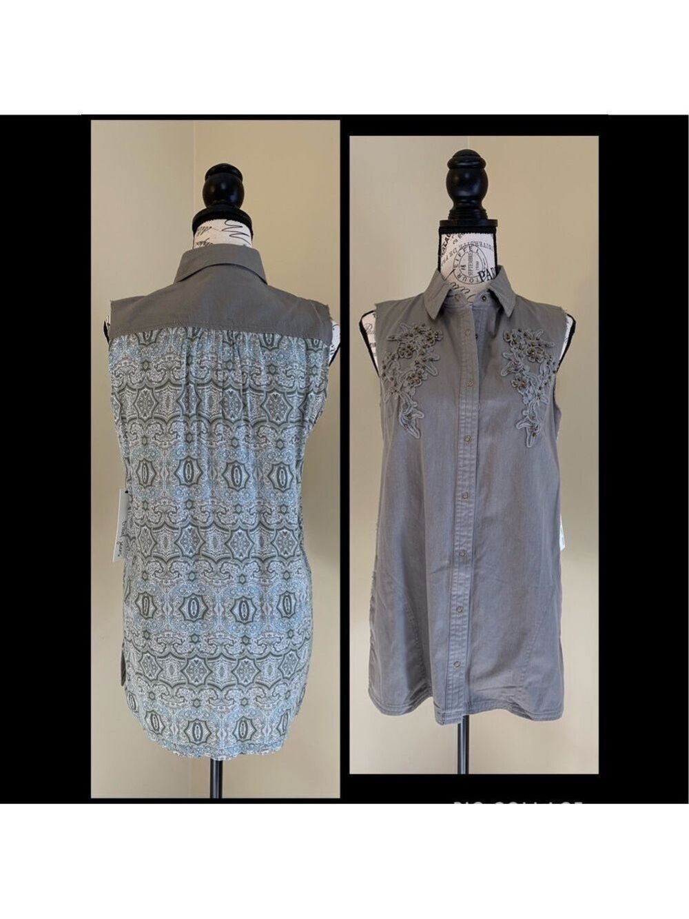 Tribal Embroidered Combo Embellished Top Size Small